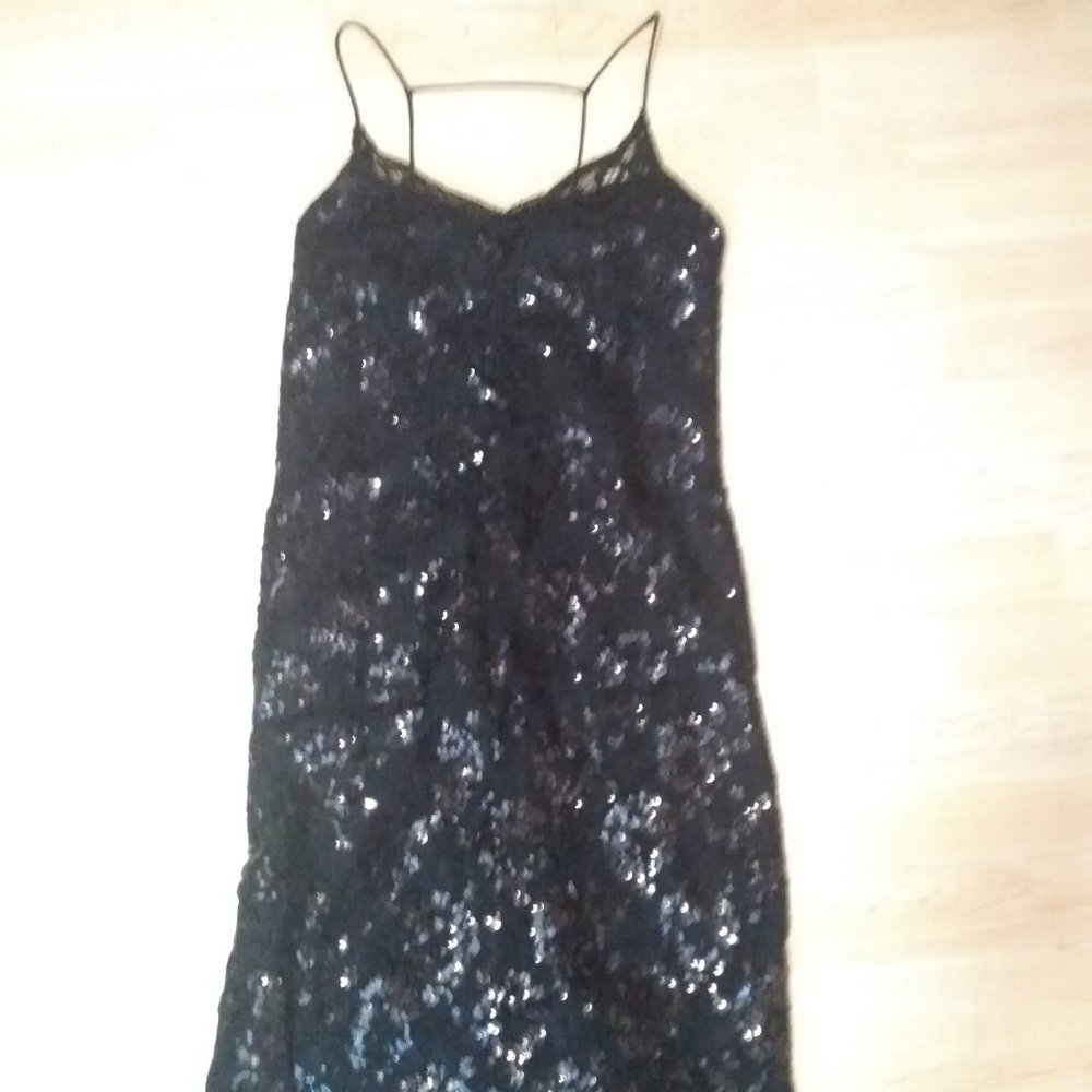 Black Sequin Midi/Mini Dress - H&M - Size 6